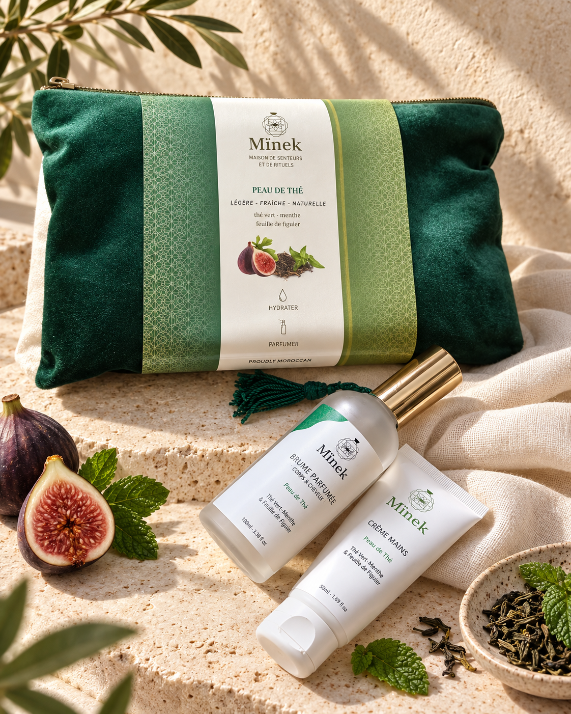 Pochette offerte du coffret Peau de Thé Mïnek
